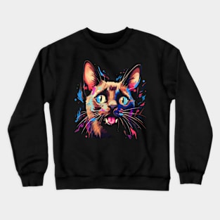 Siamese Cat Happiness Crewneck Sweatshirt